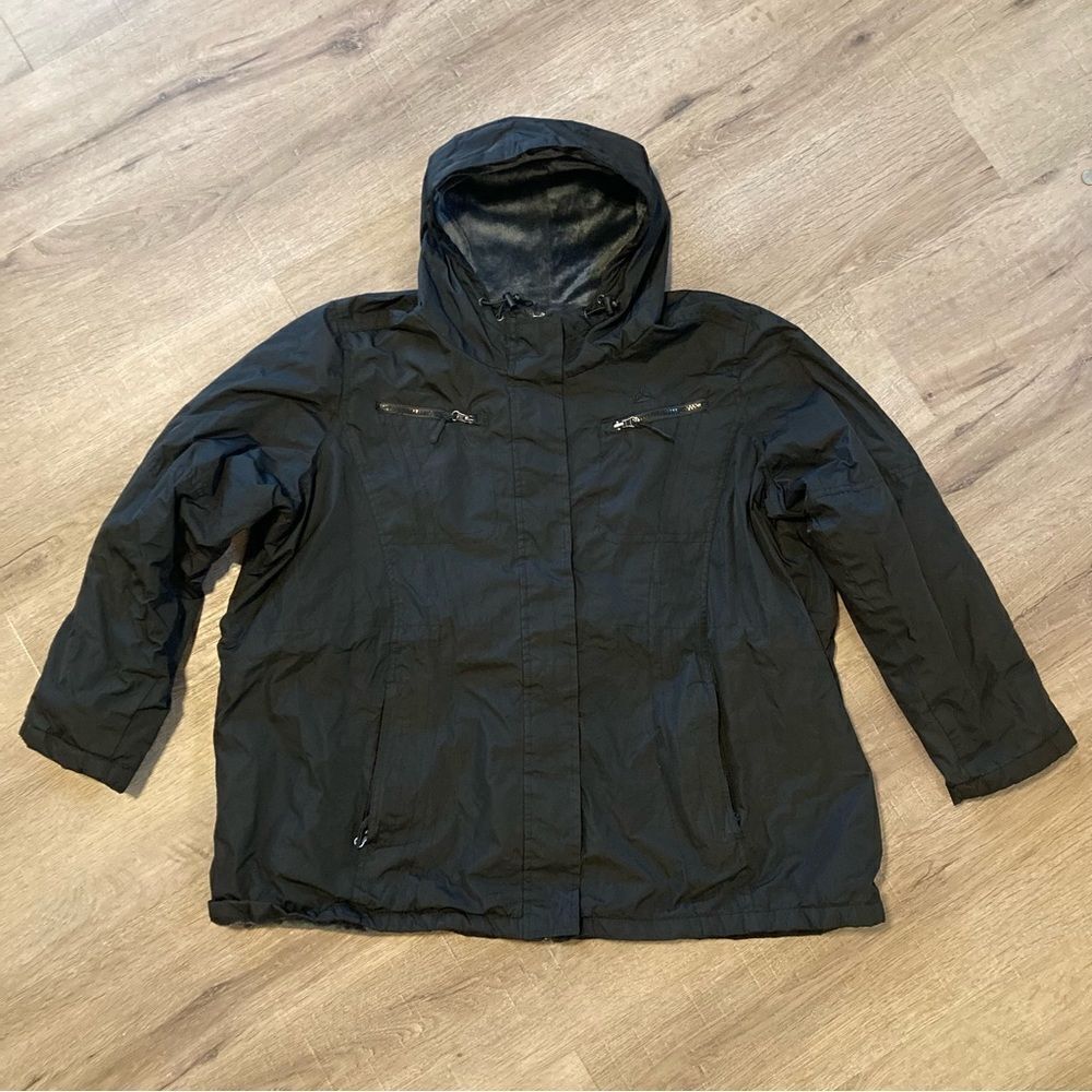 Plus Womens Snozu Black Winter Jacket 2X EUC